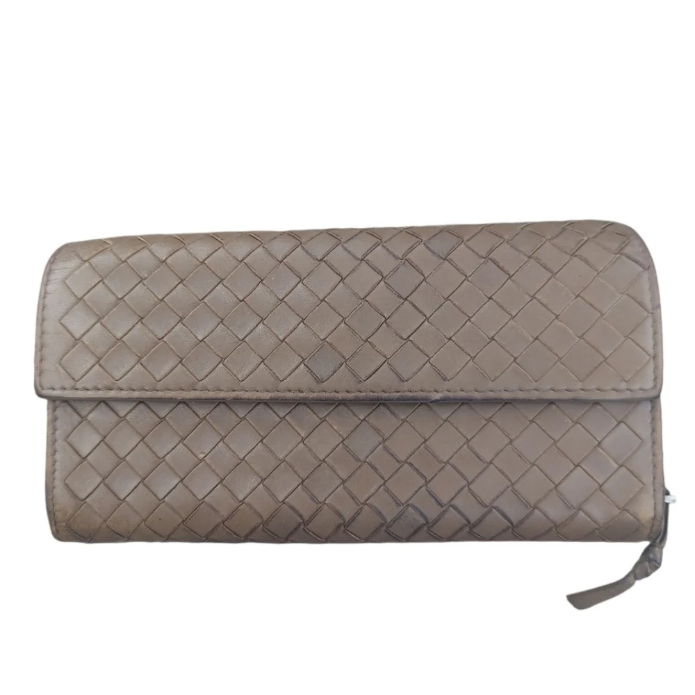 Bottega Veneta Intrecciato Leather Woven Long Continental Wallet Preloved
